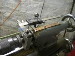 The brackets fitted and the caliper clamped in place